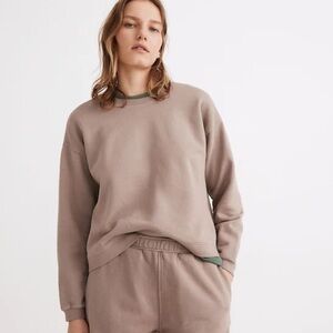 Madewell Re)sourced Cotton Swing Sweatshirt Telluride stone taupe SZ S READ!